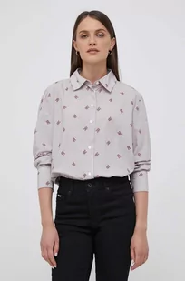 Tommy Hilfiger koszula bawełniana damska kolor czerwony relaxed z kołnierzykiem klasycznym - Koszule damskie - miniaturka - grafika 1
