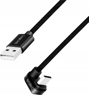 Kable USB - LOGILINK CU0192 Kabel USB 2.0 Type-C C/M kątowy na USB-A/M aluminium czarny 1m - miniaturka - grafika 1