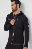 Bluzy męskie - Mammut bluza sportowa Aenergy Light kolor czarny z kapturem gładka - miniaturka - grafika 1