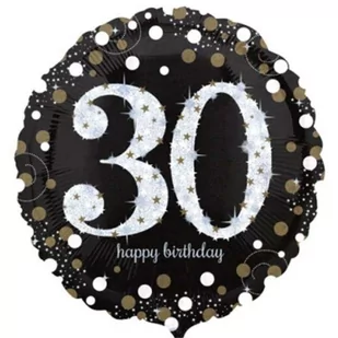 Amscan Balon foliowy 30 urodziny okrągły 43cm 3212901 - Urodziny dla dorosłych - miniaturka - grafika 1