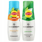 Syropy i koncentraty owocowe - 2x Syrop SodaStream Lipton Ice Tea Peach Zero Bez Cukru + Ice Tea Green - miniaturka - grafika 1