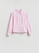 Koszule damskie - Reserved - Koszula slim fit w paski - pastelowy róż - miniaturka - grafika 1