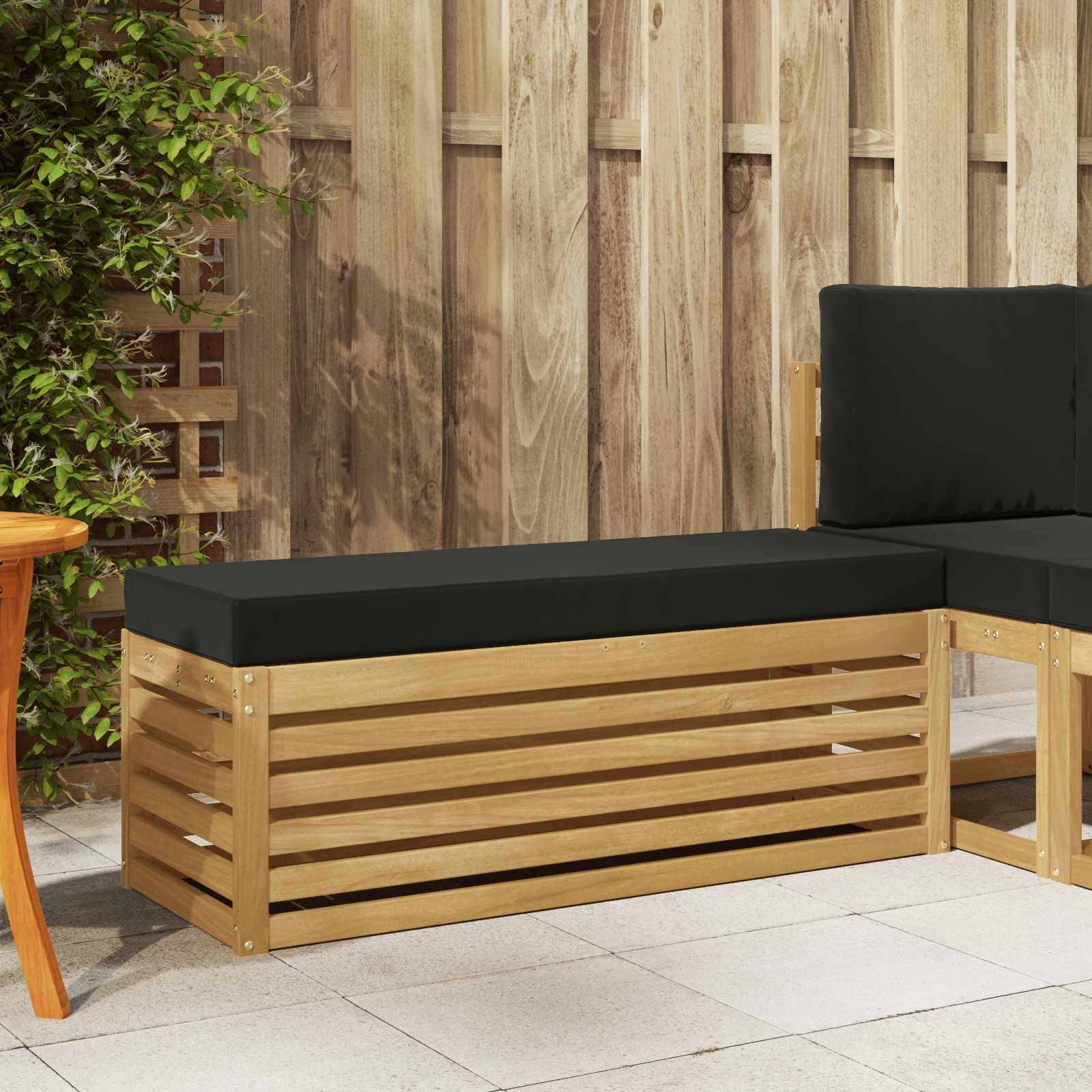 vidaXL Stołek Ławka na Zewnątrz z poduszką Biały 115 x 43 x 45 cm