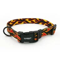 Obroże dla psów - Obroża dla Psa Dog On Fire, regulowana szeroka 2,5 cm, dla średnich i większych psów, czarne okucia-XXL 38-52 cm - miniaturka - grafika 1