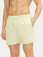 Kąpielówki męskie - Calvin Klein Swimwear Szorty kąpielowe KM0KM01101 Żółty Regular Fit - miniaturka - grafika 1
