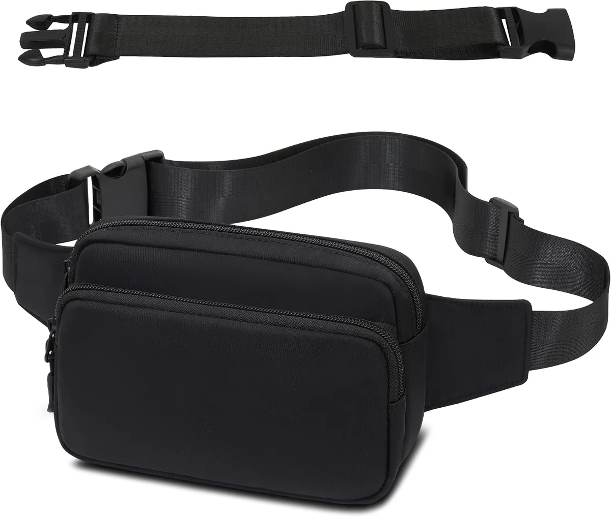 SASZETKA BIODROWA SPORTOWA UNISEX CZARNA REGULOWANY PAS 140 CM