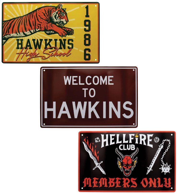 stranger things - set of 3 tin signs zestaw 3 metalowych tabliczek