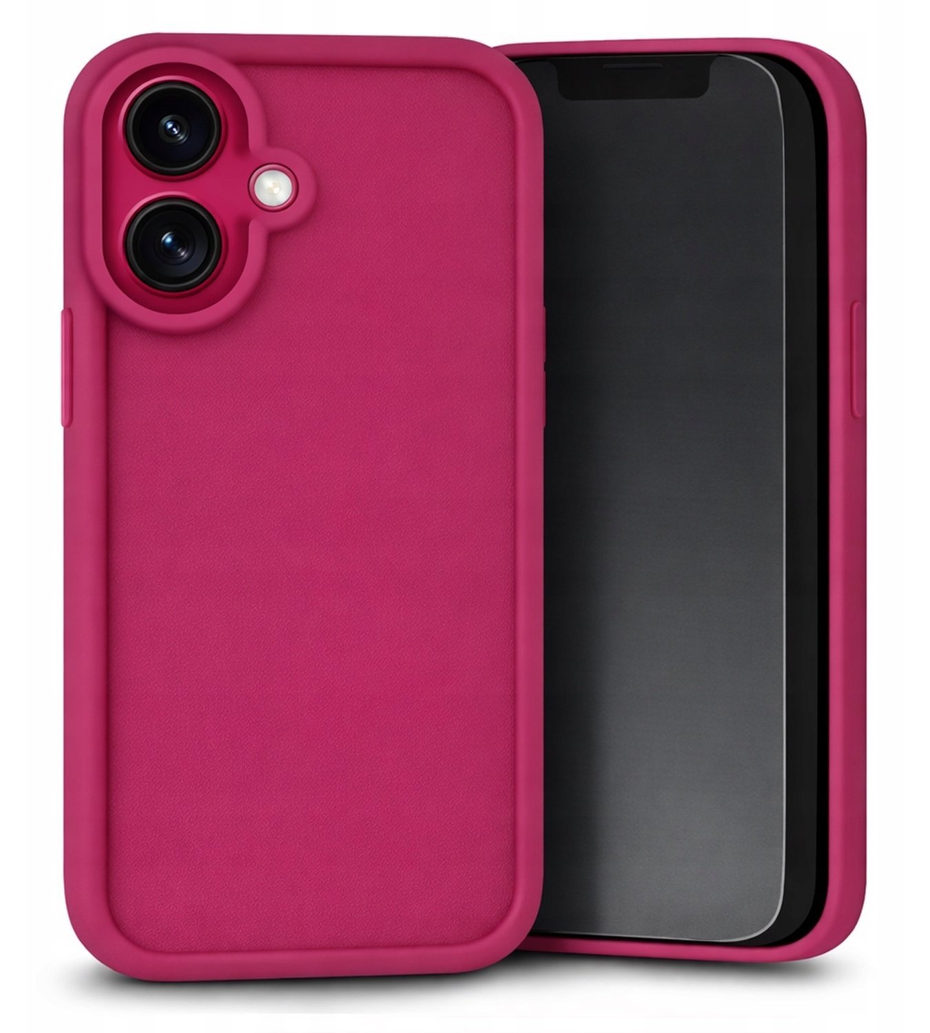 Hello Case Etui do Apple iPhone 16 Różowe, Silikonowe, Matowe, Wzmocnione Szkło 9H