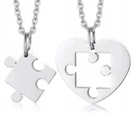 Naszyjniki - DWA NASZYJNIKI DLA PAR PUZZLE SERCE MATCH - miniaturka - grafika 1