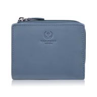 Portfele - Portfel damski skórzany mały błękitny w orientacji poziomej z RFID Paolo Peruzzi SL-06-CB - miniaturka - grafika 1