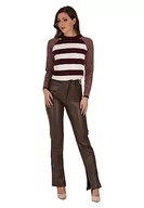 Spodnie damskie - Guess Damskie spodnie Caroline, brązowy, M - miniaturka - grafika 1