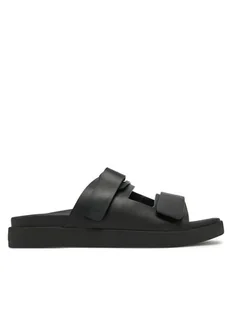 Calvin Klein Sandały Flat Adj Slide Eyelet HW0HW02489 Czarny - Sandały damskie - miniaturka - grafika 1