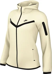 Nike Sportswear Tech Fleece Windrunner damska bluza z kapturem z zamkiem błyskawicznym na całej długości, Pale Ivory/Black, HV6747-110, S - Bluzy damskie - miniaturka - grafika 1