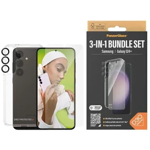 Zestaw PanzerGlass Bundle 3in1 etui przezroczyste + folia + osłona aparatu do Samsung Galaxy S24+ - Etui i futerały do telefonów - miniaturka - grafika 1