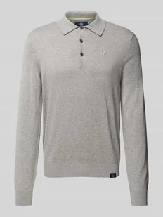 Sweter z dzianiny z wyhaftowanym logo - Swetry męskie - miniaturka - grafika 1