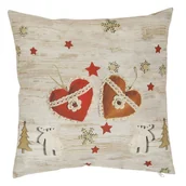 Pozostałe akcesoria świąteczne - Świąteczna poszewka na poduszkę Xmas hearts, 40 x 40 cm - miniaturka - grafika 1