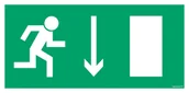 Systemy ekspozycyjne i znaki informacyjne - AC011 WYJŚCIE EWAKUACYJNE W PRAWO W DÓŁ, PS - PŁYTA PCV 1MM FOTOLUMINESCENCYJNA; (200X100MM) - miniaturka - grafika 1