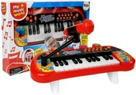Instrumenty muzyczne dla dzieci - DLA NAJMŁODSZYCH KEYBOARD PIANINKO CZERWONY - miniaturka - grafika 1