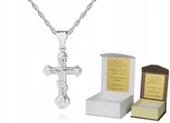 Łańcuszki - Srebrny łańcuszek + KRZYŻYK PRAWOSŁAWNY 45cm S1K20 - miniaturka - grafika 1