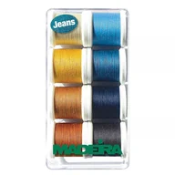 Akcesoria i części do maszyn do szycia - Madeira Zestaw grubszych nici do szycia Areofil Extra Strong Jeans 8 x 100m Madeira 8005 - miniaturka - grafika 1