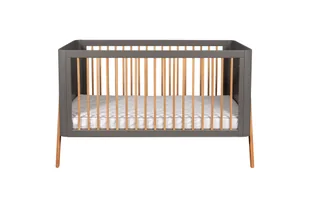 Łóżeczko dziecięce 140×70 ciemny szary/teak troll torsten - Łóżeczka i kojce - miniaturka - grafika 1