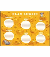 Szkolne artykuły papiernicze - Plan lekcji myszki z serem, nowy rok szkolny, rozmiar A4 - miniaturka - grafika 1