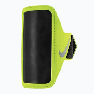 Opaska na telefon do biegania Nike Lean Arm Band Regular volt/black/silver - Etui i futerały do telefonów - miniaturka - grafika 1