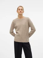 Swetry damskie - Vero Moda Sweter w kolorze beżowym - miniaturka - grafika 1