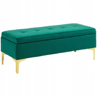 Ławki do przedpokoju - Ławka z Miejsce do Przechowywania, Nośność do 120kg, 120x44x44,5cm, Zielona - miniaturka - grafika 1