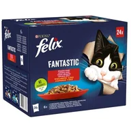 Mokra karma dla kotów - Purina Felix pouch FANTASTIC - wybór w galarecie - kurczak, wołowina - miniaturka - grafika 1
