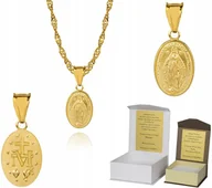 Biżuteria dla dzieci - Złoty łańcuszek srebro Cudowny Medalik Matka Boska 45 cm DEDYKACJA S3M20 - miniaturka - grafika 1