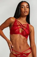 Biustonosze - Hunkemöller Nieusztywniany biustonosz z fiszbinami Chayna Czerwony - miniaturka - grafika 1