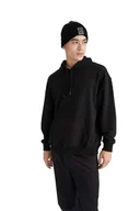 Bluzy męskie - DEFACTO CZARNA BLUZA MĘSKA Z KAPTUREM I KIESZENIĄ KANGURKĄ XL 5DA - miniaturka - grafika 1