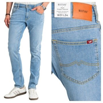 Mustang Oregon Tapered Męskie Spodnie Jeansowe Zwężane Slim Fit W34 L32
