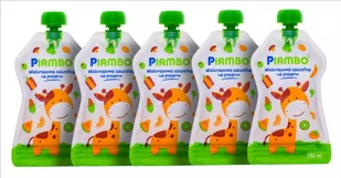 Piambo, Saszetki/tubki na pokarm, 5 szt., Żyrafa - Akcesoria do karmienia - miniaturka - grafika 1