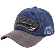 Czapki damskie - Czapka z daszkiem kaszkietówka BEJSBOLÓWKA męska JEANSOWA retro - miniaturka - grafika 1