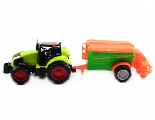 TRAKTOR Z MASZYNĄ ROLNICZĄ ROZSIEWACZ PRZYCZEPA ROLNICZA CIĄGNIK - Samochody i pojazdy dla dzieci - miniaturka - grafika 1