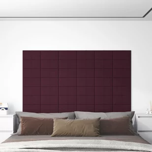Panele ścienne, 12 szt., fioletowe, 30x15 cm, tkanina, 0,54 m² - Panele ścienne i boazeria - miniaturka - grafika 1