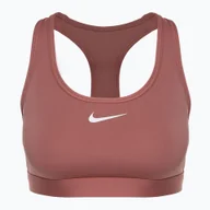Bielizna sportowa damska - Biustonosz treningowy Nike Swoosh Medium Support canyon pink/white - miniaturka - grafika 1