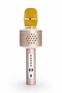 MusicMan Musicman 4611 Karaoke mikrofon Pro BT-X35 (Bluetooth, kompatybilny z możliwością smartfona/Apple iPhone TWS) złoty srebrny 4611 - Akcesoria do MP3 - miniaturka - grafika 2