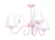 Lampy sufitowe - Decoland Dziecięca lampa wisząca LAURA 3xE14/60W/230V jasnoróżowa - miniaturka - grafika 1