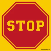 Systemy ekspozycyjne i znaki informacyjne - SA050 STOP (TABLICA DO OZNACZENIA AUTOBUSU SZKOLNEGO), PO - PŁYTA PCV 1MM OSBLASKOWA; (600X600MM) - miniaturka - grafika 1