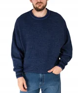 Swetry męskie - Sweter Wrangler VARSITY KNIT W8C7PEB51 Blue M - miniaturka - grafika 1