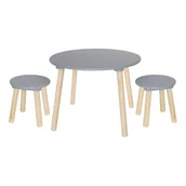 Krzesełka i taborety dla dzieci - JaBaDaBaDo Stolik z krzesełkami srebrny trendysmyk.pl-2830-0 - miniaturka - grafika 1