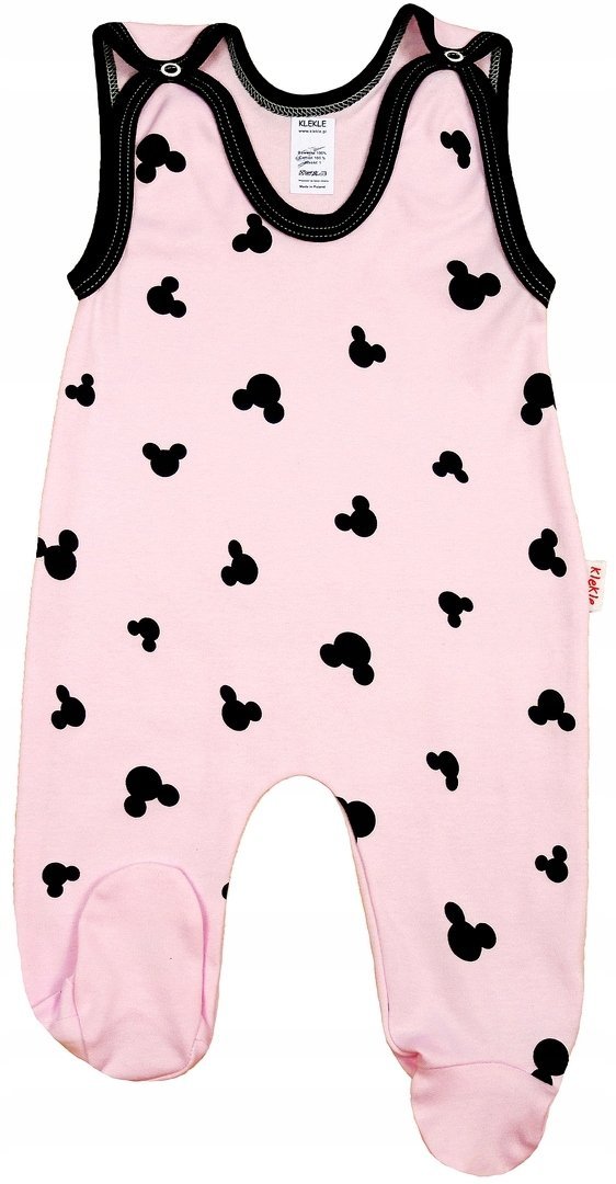 ŚPIOCHY Śpioszki bawełniane MYSZKA RÓŻ 56 KLEKLE