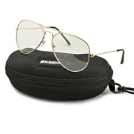 Okulary korekcyjne, oprawki, szkła - Złote pilotki okulary Zerówki Aviator 1910-1 - miniaturka - grafika 1