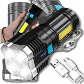 Latarki - LATARKA TAKTYCZNA AKUMULATOROWA LED NA BIWAK WOJSKOWA SZPERACZ WODOODPORNA - miniaturka - grafika 1