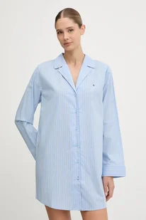 Tommy Hilfiger koszula nocna bawełniana damska kolor niebieski bawełniana UW0UW06082 - Piżamy damskie - miniaturka - grafika 1