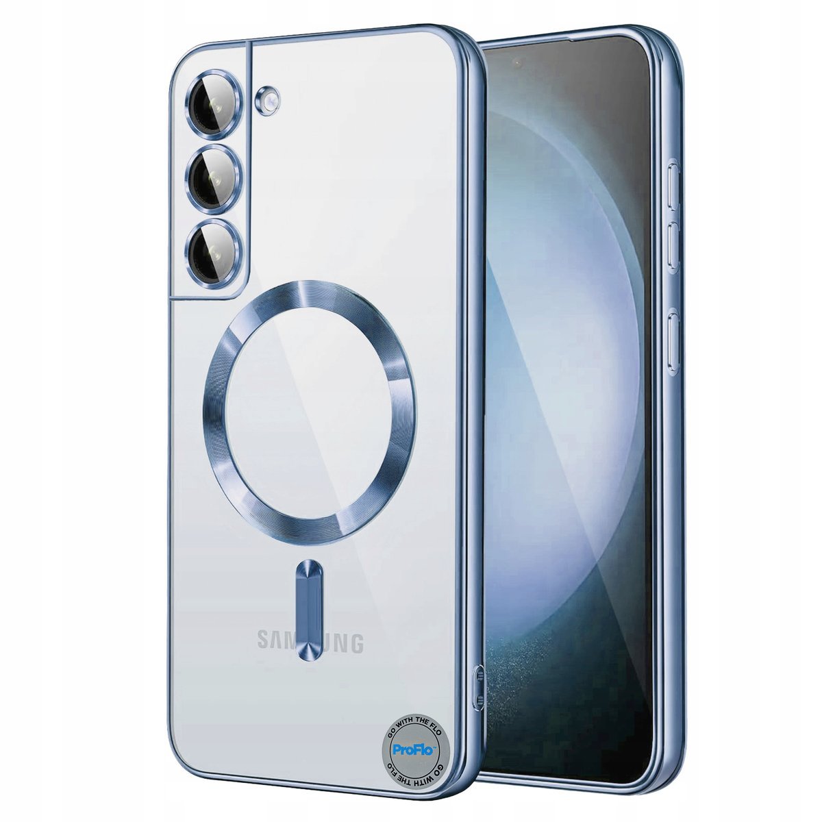 Etui do SAMSUNG S22 PLUS Niebieskie Przezroczyste do MagSafe Case Obudowa