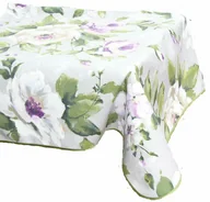 Obrusy i serwetki - Obrus 140X180 Dekora A Szary Zielony Fioletowy Liście Kwiaty Wykończony Lamówką - miniaturka - grafika 1